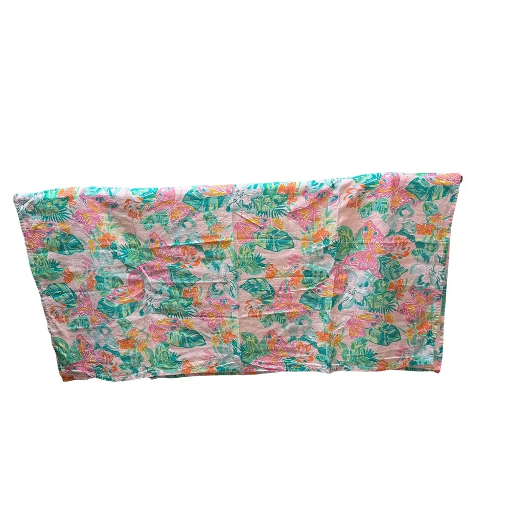Lilly Pulitzer Pottery Barn Kids Organic Cotton Muslin Swaddle Butterfly Pink